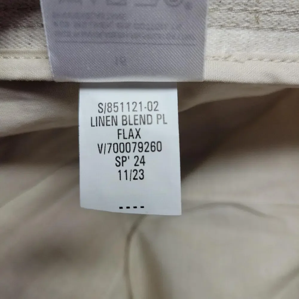 NWT Banana Republic Pants 16 Oatmeal Beige Linen Blend Wide Leg Trouser *FLAW*